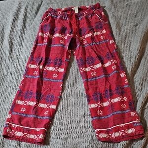 Natural Reflections Red Floral Pajama Pants Size Small Lounge Sleepwear